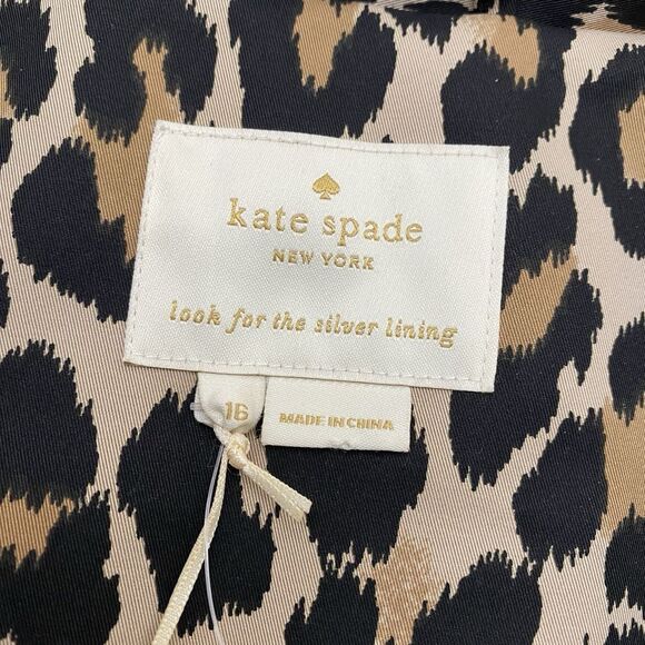 NWT Kate Spade Run Wild Leopard Puffer Ruffle Collar Jacket Women's Size 16 - Picture 9 of 16